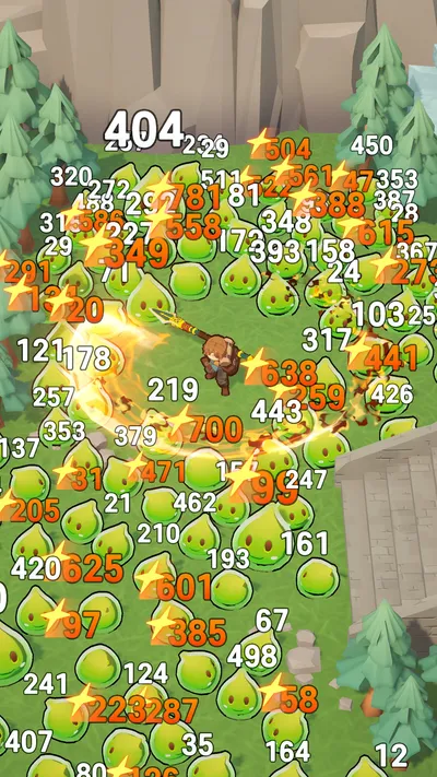 FANTASY HUNTERS gameplay: fighting a swarm of slimes